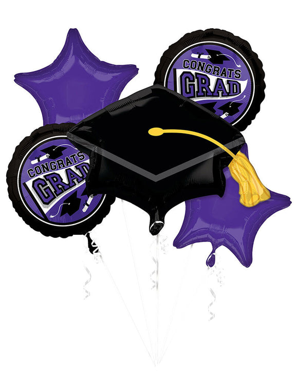 Purple Congrats Grad Foil Bouquet