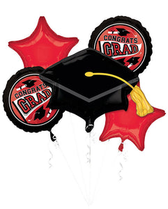 Red Congrats Grad Foil Bouquet