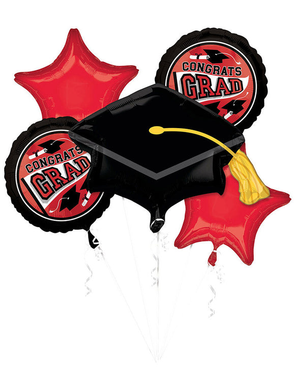 Red Congrats Grad Foil Bouquet