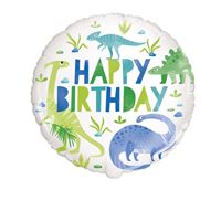 18" Happy Birthday Blue/Green Dinosaur