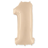 Jumbo Cream Number Balloons 40in