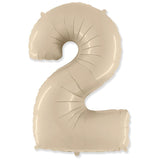 Jumbo Cream Number Balloons 40in