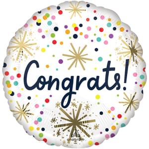 18" Congrats White Mylar