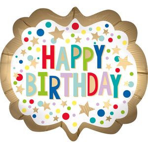 Jumbo Gold Marquee Dots Birthday Balloon
