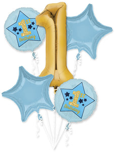 1st Birthday Boy Blue & Gold Bouquet