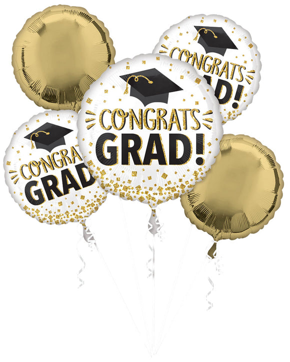 Congrats Grad Gold Glitter Foil Bouquet