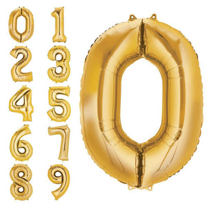 Jumbo Gold Number Balloons 40in