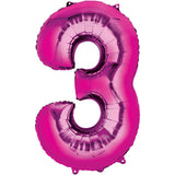 Jumbo Hot Pink Number Balloons 40in