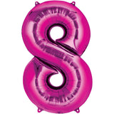 Jumbo Hot Pink Number Balloons 40in