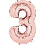 Jumbo Rose Gold Number Balloons 40in