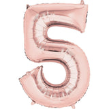 Jumbo Rose Gold Number Balloons 40in