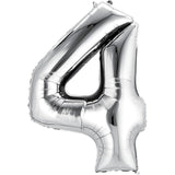 Jumbo Silver Number Balloons 40in