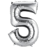 Jumbo Silver Number Balloons 40in