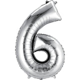 Jumbo Silver Number Balloons 40in