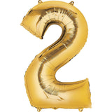 Jumbo Gold Number Balloons 40in