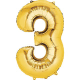 Jumbo Gold Number Balloons 40in