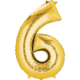 Jumbo Gold Number Balloons 40in