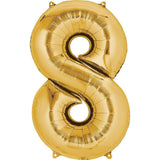 Jumbo Gold Number Balloons 40in