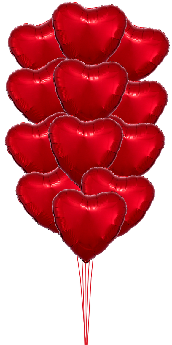 Dozen Red Hearts Bouquet OB50