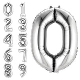 Jumbo Silver Number Balloons 40in